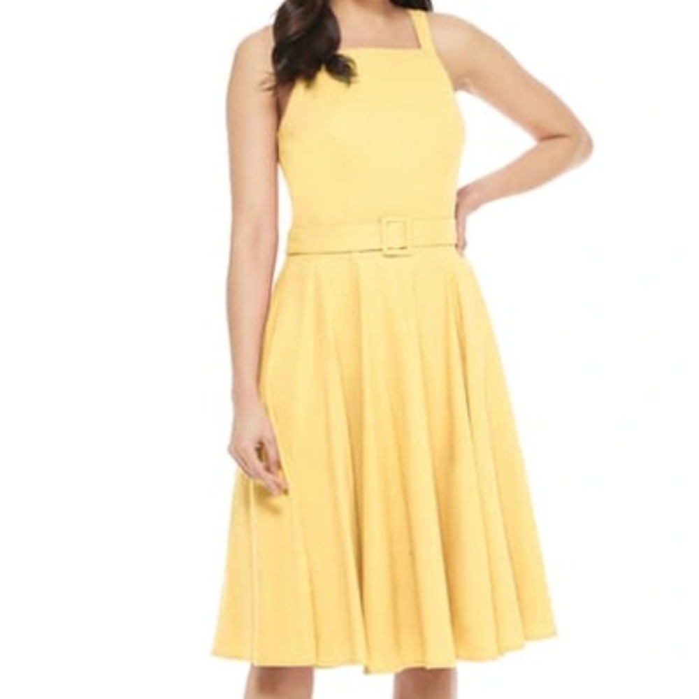 Gal Meets Glam Yellow Sleeveless Dress